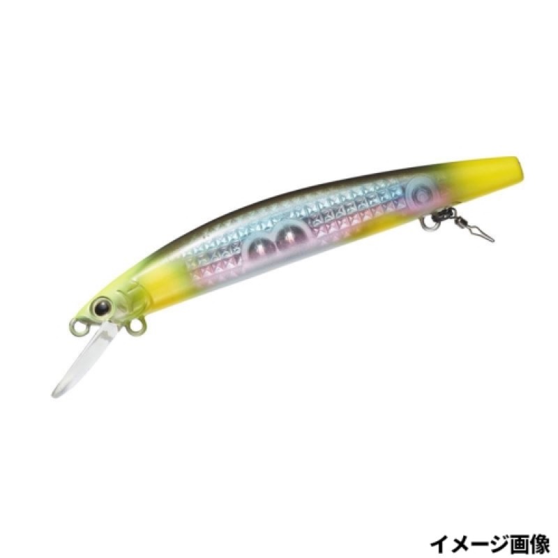 強いフラッシングがアユの本能を刺激する!浮力をギリギリまで減らし、水中を漂う様なアクションを演出。大型のリップが水を受け、まるで水中でアユが苔をはむ様にボトムをトレース出来る。また、ボディにはレーザー
