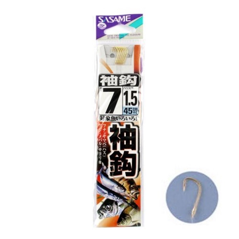 淡水のハエ、小鮒。海釣りのアジ、サヨリ等、多様な魚種に対応する、掛かり・貫通性能抜群の基本フック。(糸付針)