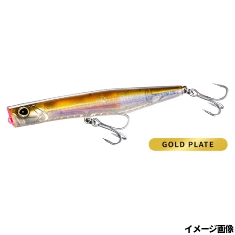 ラフな海面でも安定したアクション。垂直浮きのスリムポッパー。「コルトスナイパー ガブロ175F フラッシュブースト」は、スリムシルエットの青物用ポッパー。ほぼ垂直姿勢で浮くのが特徴で、ペンシルベイトで