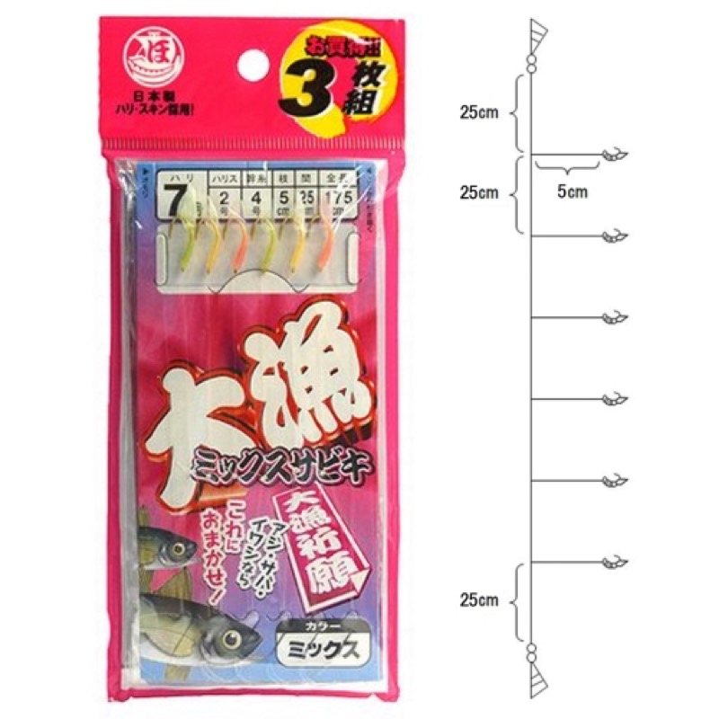 アジ・サバ・イワシ・コノシロ釣りに!堤防やボートからのサビキ釣りならおまかせ!信頼の日本製のハリ・スキンを採用。ファミリーフィッシングに最適なお買い得3枚セット!スキンのカラーは色々な状況に対応できる